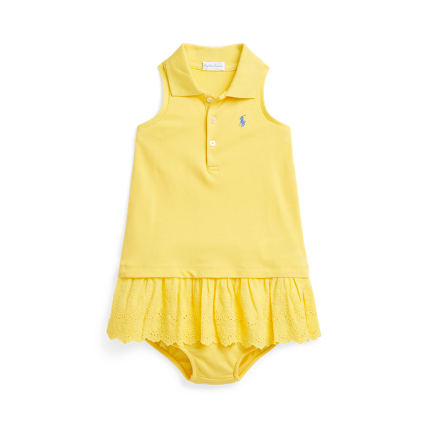 Eyelet Mesh Polo Dress & Bloomer Baby Girl 1