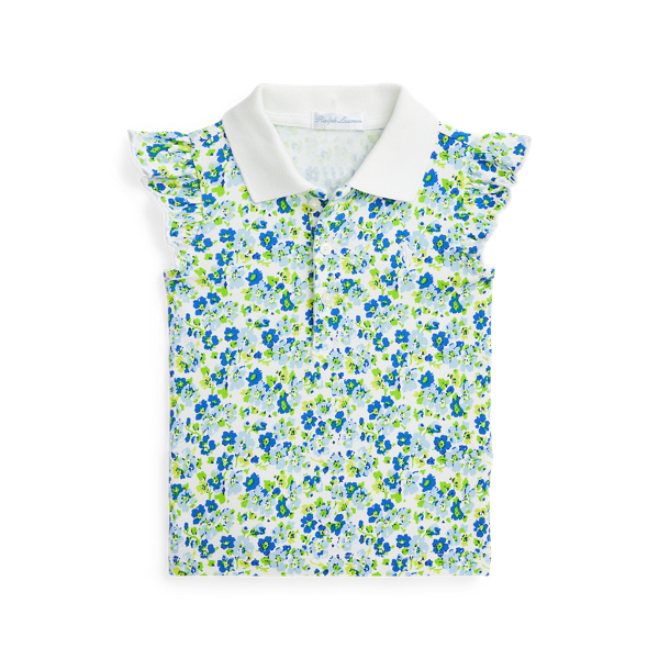 Floral Stretch Mesh Polo Shirt