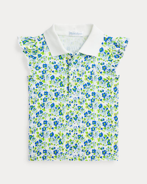 Floral Stretch Mesh Polo Shirt