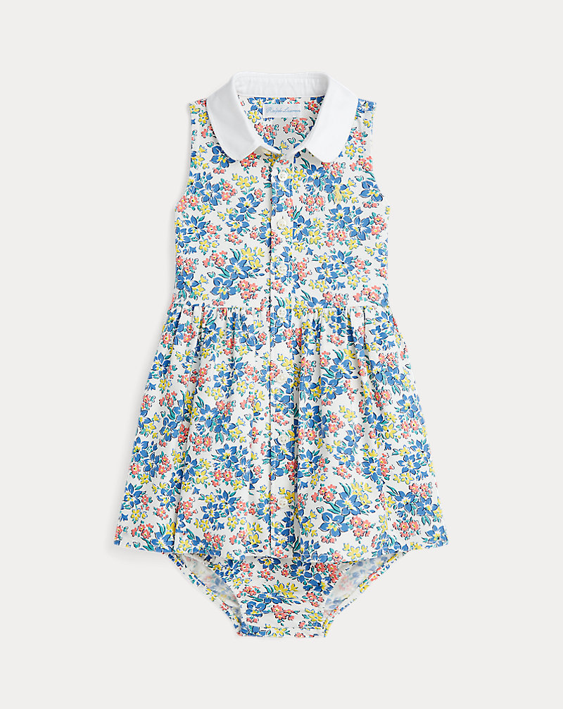 Floral Oxford Shirtdress & Bloomer Baby Girl 1