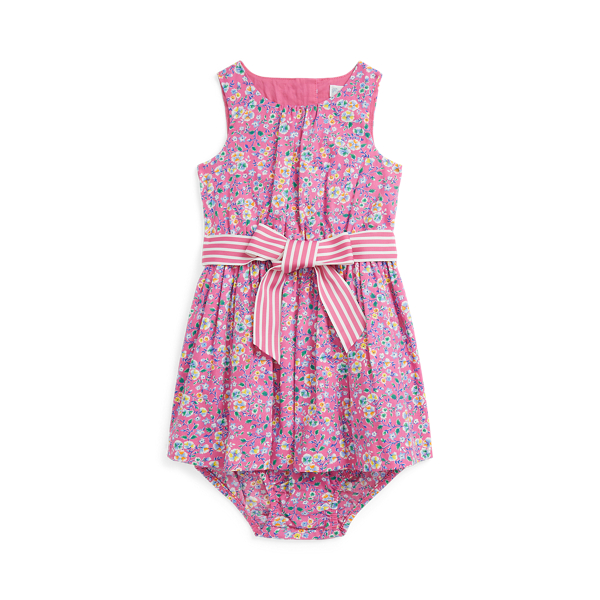 Floral Cotton Poplin Dress &amp; Bloomer Baby Girl 1