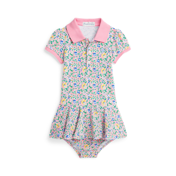 Floral Stretch Mesh Polo Dress & Bloomer