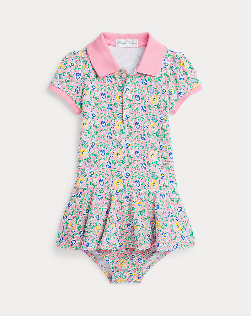 Floral Stretch Mesh Polo Dress & Bloomer Baby Girl 1