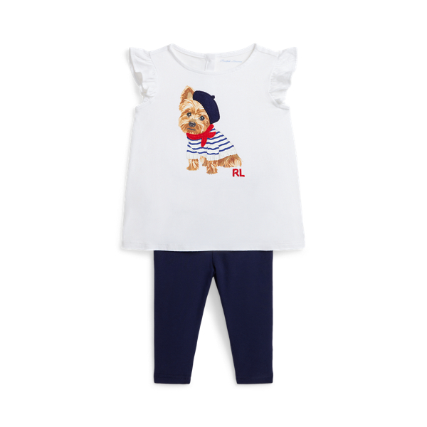 T-shirt et legging chiot jersey de coton