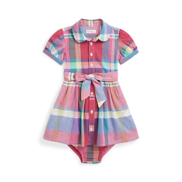 Cotton Madras Shirtdress & Bloomer Baby Girl 1