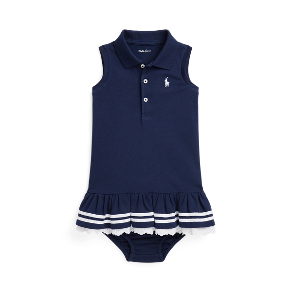 Striped Mesh Polo Dress & Bloomer Baby Girl 1
