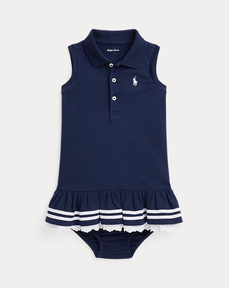 Striped Mesh Polo Dress &amp; Bloomer Baby Girl 1