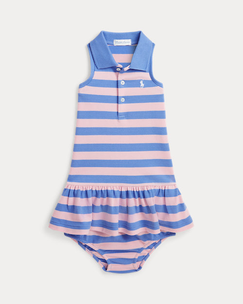 Striped Mesh Polo Dress & Bloomer