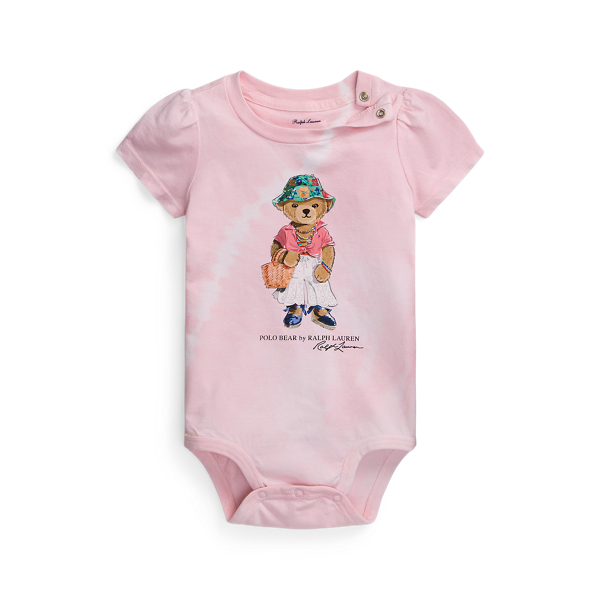 Tie-Dye Polo Bear Cotton Jersey Bodysuit