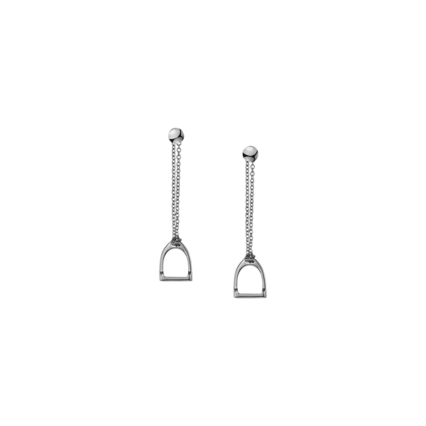 Sterling Silver Stirrup Chain Earrings