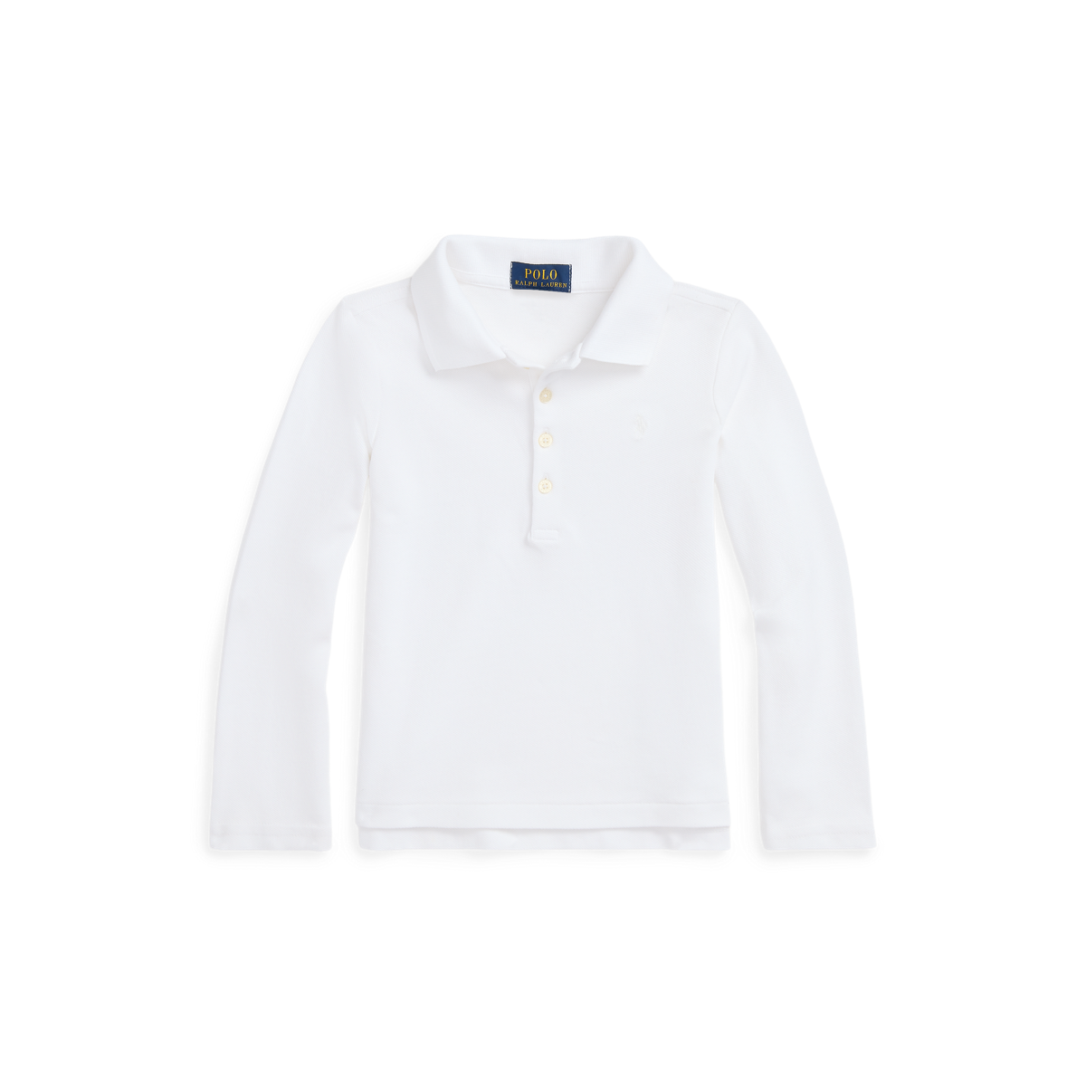 White long sleeve on sale polo shirt for girls