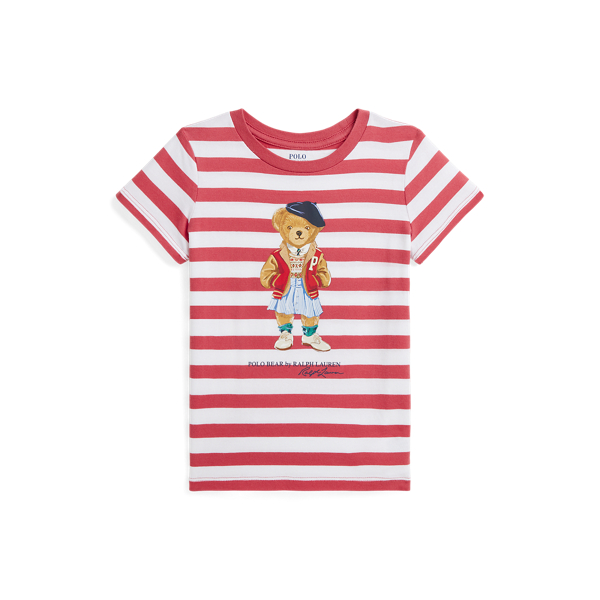 T-shirt de algodão às riscas Polo Bear