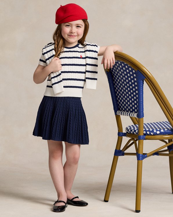 Striped Cotton Jumper &amp; Skirt Set