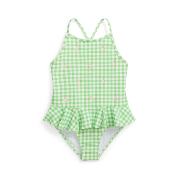 Meia Pata Costume Da Bagno Intero Saint Anne - Limoni - Con Volant E Fiocco P39438