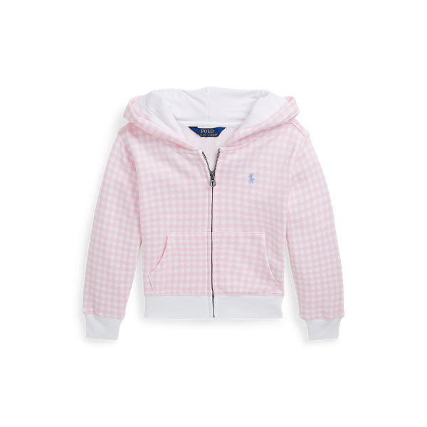 Gingham French Terry Full-Zip Hoodie