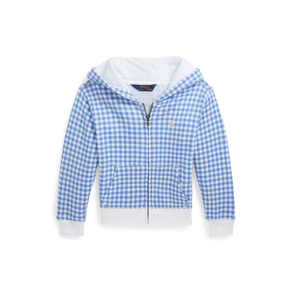 Gingham French Terry Full-Zip Hoodie