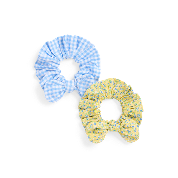 Gingham &amp; Floral Bow Scrunchie 2-Pack