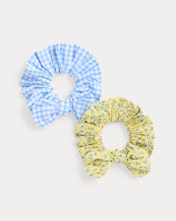 Gingham & Floral Bow Scrunchie 2-Pack