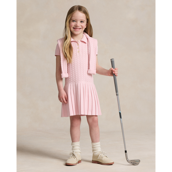 Mini-Cable Cotton-Blend Polo Dress