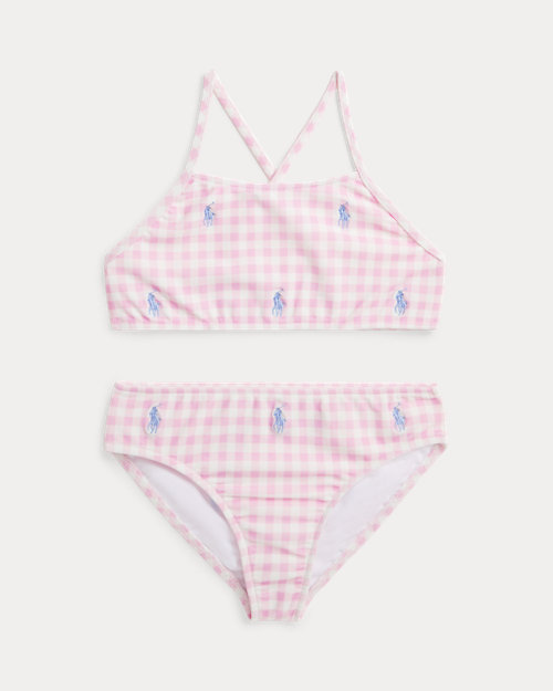 Gingham Polo Pony Two-Piece Swimsuit