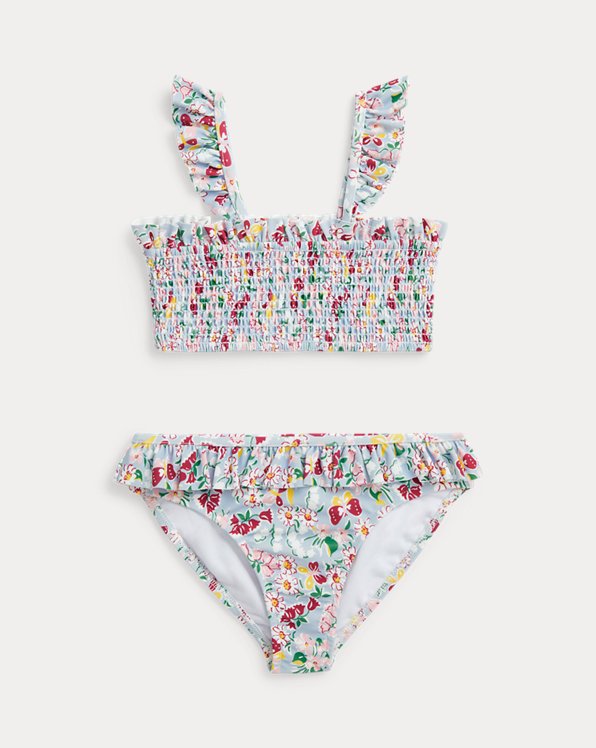 Floral Smocked Two-Piece Swimsuit