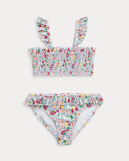Floral Smocked Two-Piece Swimsuit