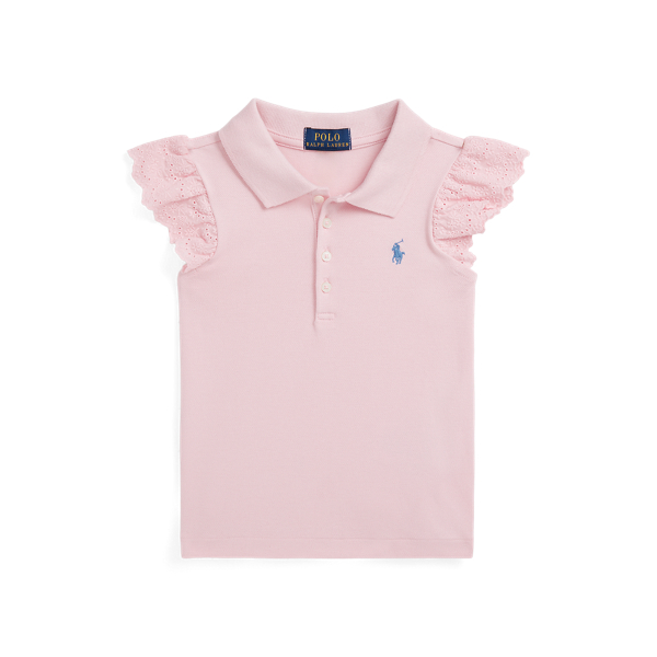 Eyelet Stretch Mesh Polo Shirt GIRLS 1.5–6.5 YEARS 1