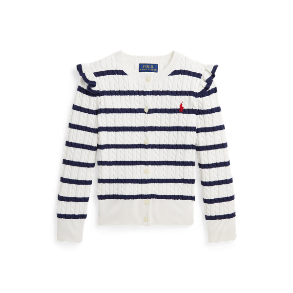 Striped Mini-Cable Cotton Cardigan GIRLS 1.5–6.5 YEARS 1