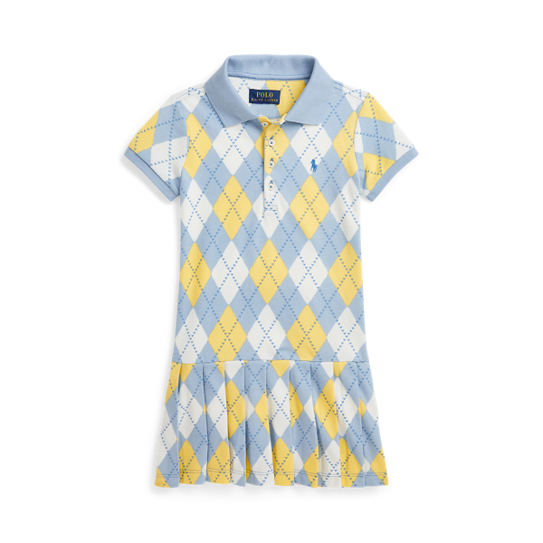 Argyle Stretch Mesh Polo Dress