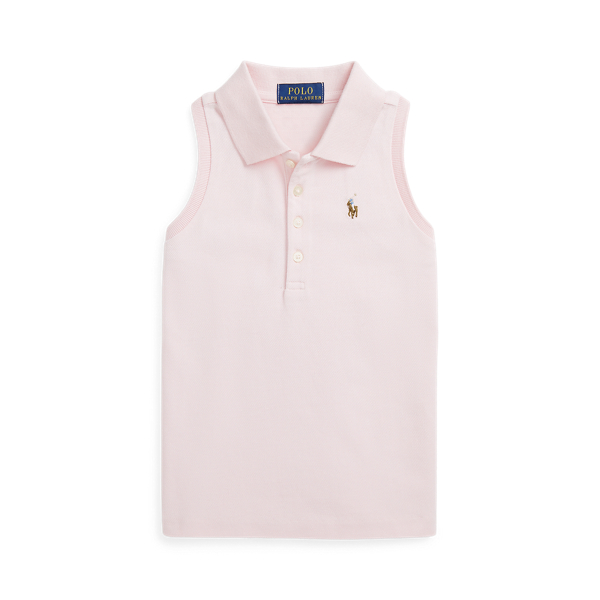 Cotton Mesh Sleeveless Polo Shirt