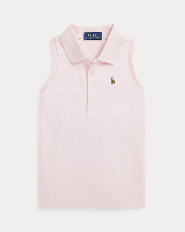 Cotton Mesh Sleeveless Polo Shirt