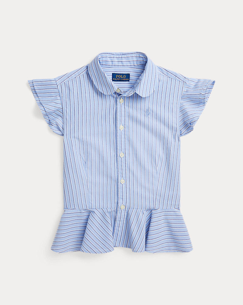 Striped Cotton Peplum Sleeveless Shirt GIRLS 7–14 YEARS 1