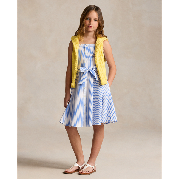 Striped Cotton Poplin Dress Girls 7-16 1