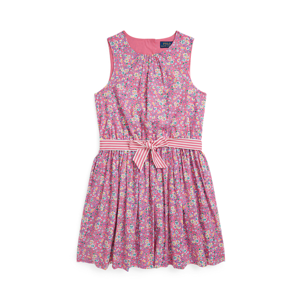Floral cotton poplin dress
