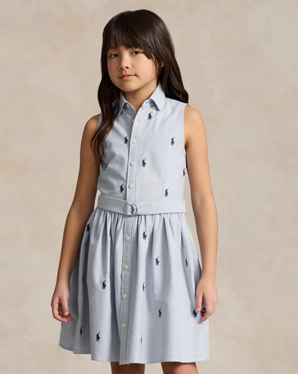 Belted Polo Pony Oxford Shirtdress