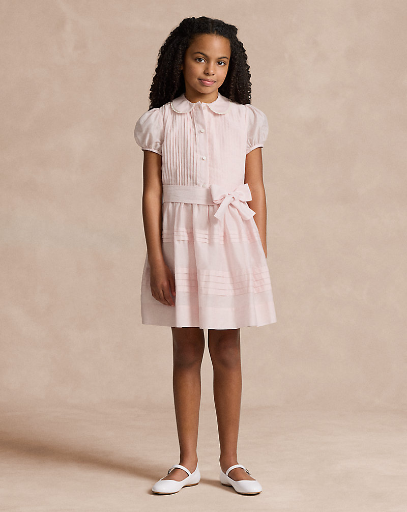 Pleated Cotton-Silk Dress Girls’ Collection 7-16 1
