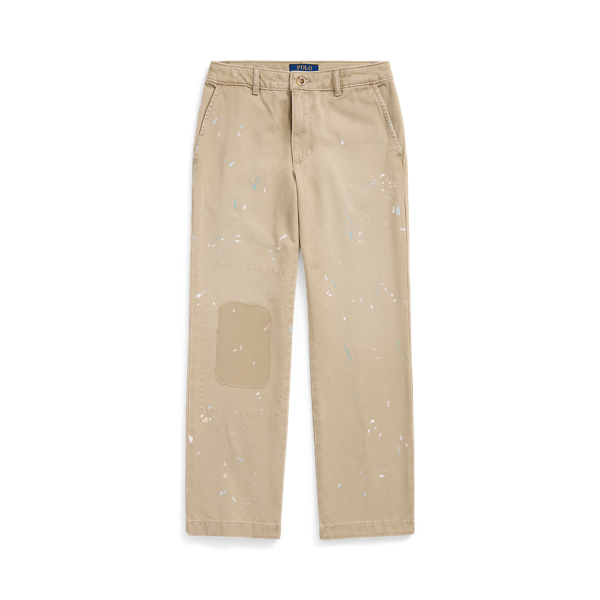 Paint-Splatter Cotton Chino Trouser