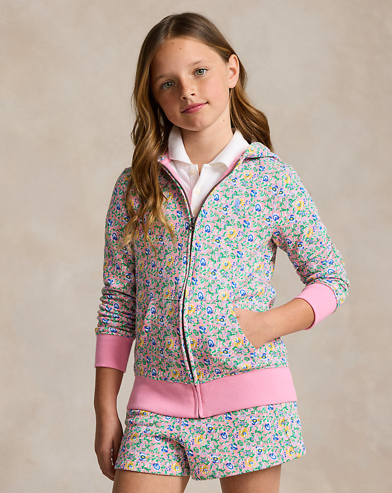 Floral French Terry Full-Zip Hoodie Girls 7-16 1