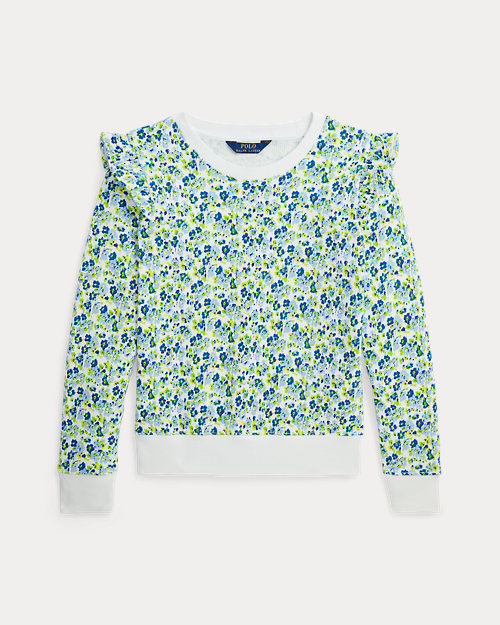 Floral Ruffled French Terry Sweatshirt