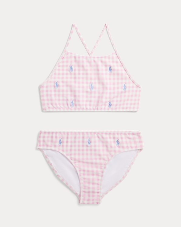 Gingham Polo Pony Two-Piece Swimsuit