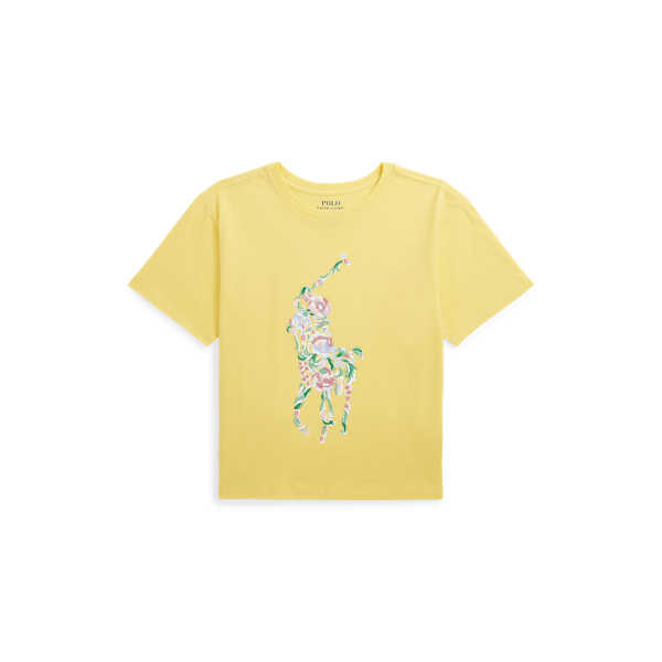 Floral Big Pony Cotton Jersey Boxy Tee