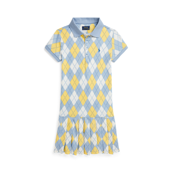 Argyle Stretch Mesh Polo Dress