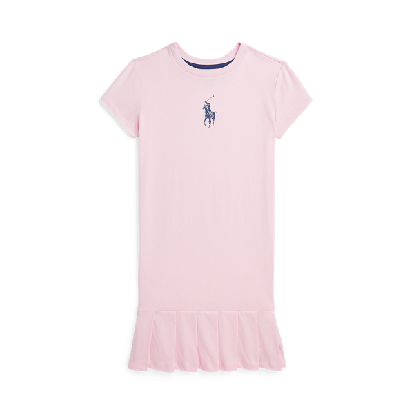 Big Pony Pleated Cotton Jersey Tee Dress