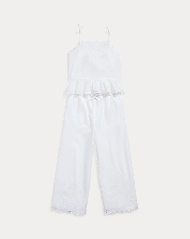 Eyelet-Embroidered Cotton Top & Pant Set Girls 7-16 1