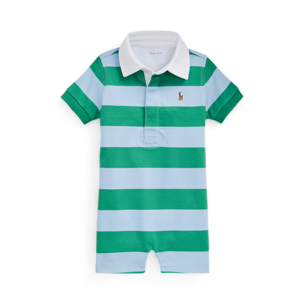 Gestreepte katoenen rugby-shortall