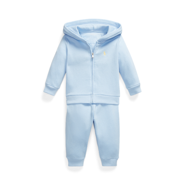 Set van fleece hoodie met rits en broek