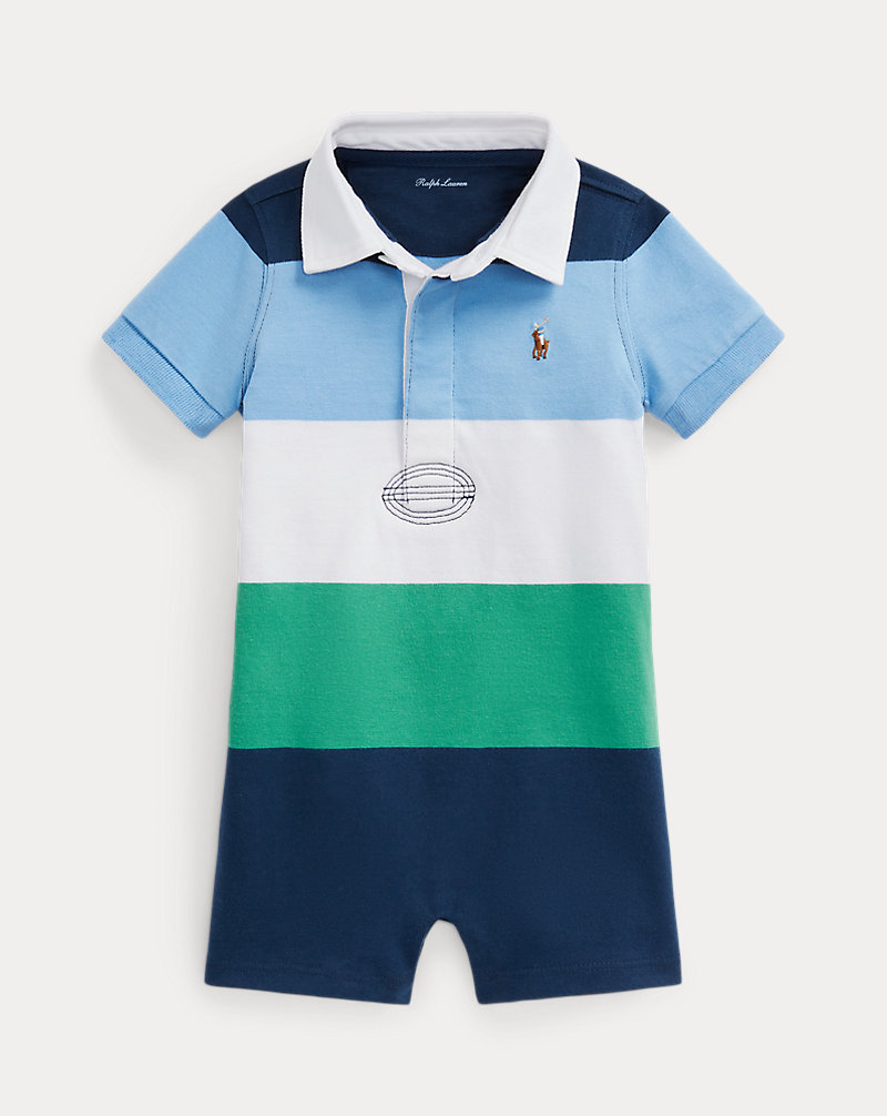 Striped Cotton Jersey Rugby Shortall Baby Boy 1