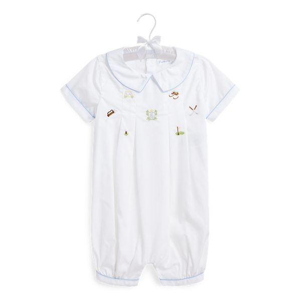 Golf-Embroidered Cotton Bubble Shortall