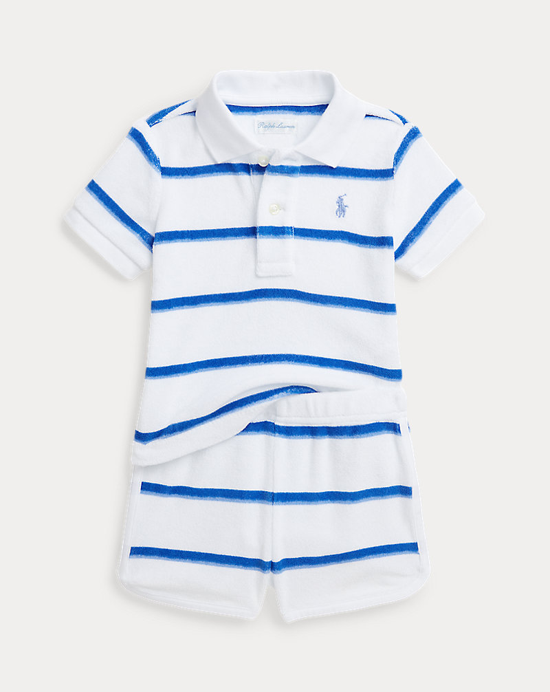 Striped Terry Polo Shirt & Short Set Baby Boy 1