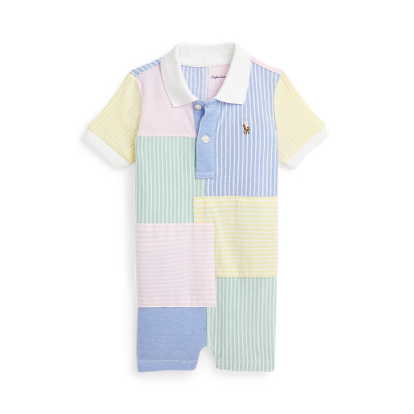 Patchwork Mesh Polo Shortall